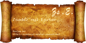Zsadányi Eszter névjegykártya